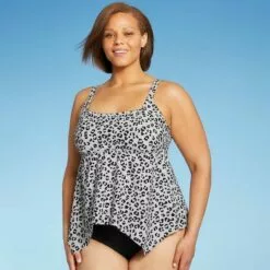 Women's Plus Size Square Neck Sharkbite Tankini Top - Kona Sol™ Multi -Swimsuits Popular Store unnamed file 10003