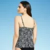 Women's V-Neck Flyaway Tankini Top - Kona Sol™ Black/White -Swimsuits Popular Store unnamed file 10006