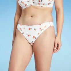 Women's Cheeky Bikini Bottom - Shade & Shore™ White Floral Print -Swimsuits Popular Store unnamed file 1002