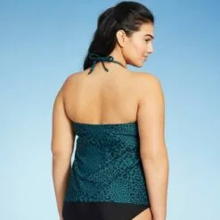 Women's High Neck Open Back Tankini Top - Kona Sol™ Black -Swimsuits Popular Store unnamed file 10029