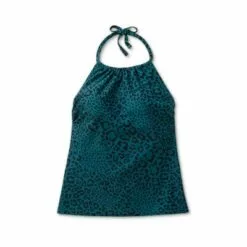 Women's High Neck Open Back Tankini Top - Kona Sol™ Black -Swimsuits Popular Store unnamed file 10030