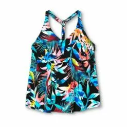 Women's Plus Size V-Neck Racerback Tankini Top- Aqua Green® -Swimsuits Popular Store unnamed file 10061