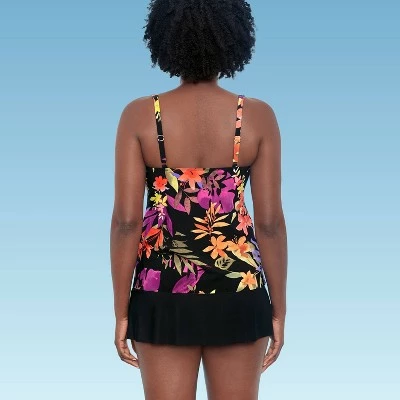 Women's Slimming Control Twist-Front Tankini Top - Dreamsuit by Miracle Brands Black 4 Women's Slimming Control Twist-Front Tankini Top - Dreamsuit by Miracle Brands Black - Image 2