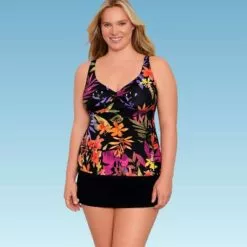 Women's Slimming Control Twist-Front Tankini Top - Dreamsuit by Miracle Brands Black 14 Women's Slimming Control Twist-Front Tankini Top - Dreamsuit by Miracle Brands Black -Swimsuits Popular Store unnamed file 10083