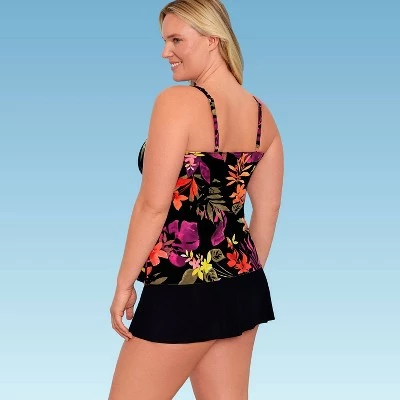 Women's Slimming Control Twist-Front Tankini Top - Dreamsuit by Miracle Brands Black 6 Women's Slimming Control Twist-Front Tankini Top - Dreamsuit by Miracle Brands Black - Image 4