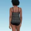 Women's Slimming Control Keyhole High Neck Tankini Top - Dreamsuit by Miracle Brands Black Multi -Swimsuits Popular Store unnamed file 10091