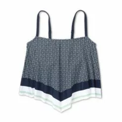 Women's Handkerchief Crop Tankini Top - Kona Sol™ Navy Blue -Swimsuits Popular Store unnamed file 10104