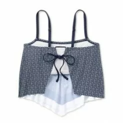 Women's Handkerchief Crop Tankini Top - Kona Sol™ Navy Blue -Swimsuits Popular Store unnamed file 10105