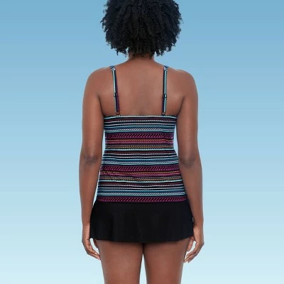 Women's Slimming Control Seamed V-Neck Tankini Top - Dreamsuit by Miracle Brands Black 3 Women's Slimming Control Seamed V-Neck Tankini Top - Dreamsuit by Miracle Brands Black