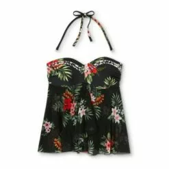 Women's Ladder Trim Flyaway Tankini Top - Kona Sol™ Black Tropical Print 15 Women's Ladder Trim Flyaway Tankini Top - Kona Sol™ Black Tropical Print -Swimsuits Popular Store unnamed file 10143