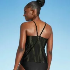 Women's V-Neck Tankini Top - All in Motion™ Olive Green & Black -Swimsuits Popular Store unnamed file 10196