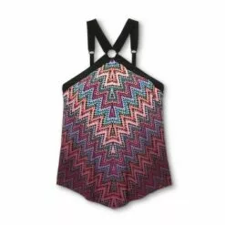 Women's High Neck Ring Tankini Top - Aqua Green® Black Multi -Swimsuits Popular Store unnamed file 10238