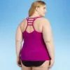 Women's Plus Size V-Neck Halter Tankini Top - Aqua Green® Purple 2 Women's Plus Size V-Neck Halter Tankini Top - Aqua Green® Purple -Swimsuits Popular Store unnamed file 10255
