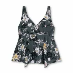 Women's Plus Size Plunge V-Neck Strappy Back Tankini Top - Kona Sol™ Multi -Swimsuits Popular Store unnamed file 10283