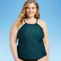 Women's Plus Size High Neck Tankini Top - Kona Sol™ Multi -Swimsuits Popular Store unnamed file 10297