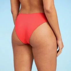 Women's V-Front Ribbed High Leg Extra Cheeky Bikini Bottom - Shade & Shore™ Coral -Swimsuits Popular Store unnamed file 1031