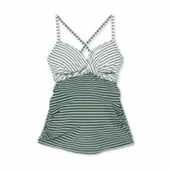 Cross Front Maternity Tankini Top - Isabel Maternity by Ingrid & Isabel™ Striped -Swimsuits Popular Store unnamed file 10333