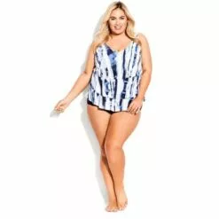 AVENUE | Layered Tankini Top - navy stripe -Swimsuits Popular Store unnamed file 10364