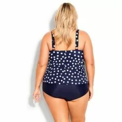 AVENUE | Nautical Print Tankini Top - navy spot