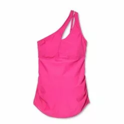 Asymmetrical One Shoulder Maternity Tankini Top - Isabel Maternity by Ingrid & Isabel™ Pink -Swimsuits Popular Store unnamed file 10396
