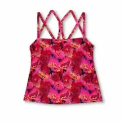 Women's Plus Size Square Neck Tankini Top - All in Motion™ Black & Pink Floral -Swimsuits Popular Store unnamed file 10409