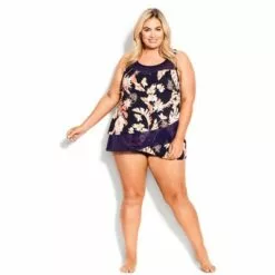 AVENUE | Mesh Print Tankini Top - blue foliage -Swimsuits Popular Store unnamed file 10458