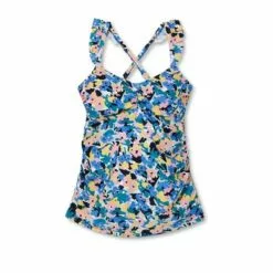Scoop Neck Ruffle Strap Maternity Tankini Top - Isabel Maternity by Ingrid & Isabel™ Floral -Swimsuits Popular Store unnamed file 10469