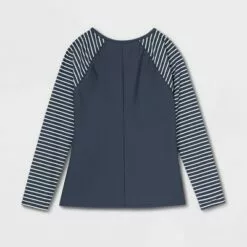 Long Sleeve Colorblock with Zip-Front Rash Guard Maternity Top - Isabel Maternity by Ingrid & Isabel™ Striped