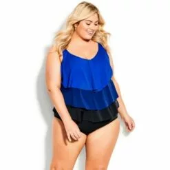 AVENUE | Tiered Tankini Top - cobalt -Swimsuits Popular Store unnamed file 10514