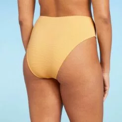 Women's Pique Textured High Waist High Leg Extra Cheeky Bikini Bottom - Shade & Shore™ Light Yellow -Swimsuits Popular Store unnamed file 1178