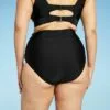 Women's Plus Size High Waist Bikini Bottom - Kona Sol™ Black 2 Women's Plus Size High Waist Bikini Bottom - Kona Sol™ Black -Swimsuits Popular Store unnamed file 1197