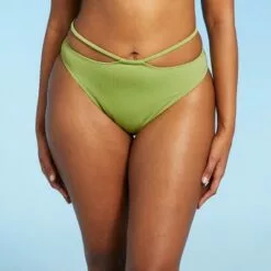 Juniors' Ribbed Strappy Extra Cheeky High Leg Mid-Rise Bikini Bottom - Xhilaration™ Olive Green 15 Juniors' Ribbed Strappy Extra Cheeky High Leg Mid-Rise Bikini Bottom - Xhilaration™ Olive Green -Swimsuits Popular Store unnamed file 1207