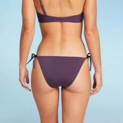 Women's Side-Tie Cheeky Bikini Bottom - Shade & Shore™ Dark Purple