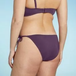 Women's Side-Tie Cheeky Bikini Bottom - Shade & Shore™ Dark Purple -Swimsuits Popular Store unnamed file 1225