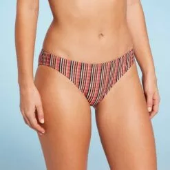 Women's Cheeky Bikini Bottom - Shade & Shore™ Multi Stripe -Swimsuits Popular Store unnamed file 1242