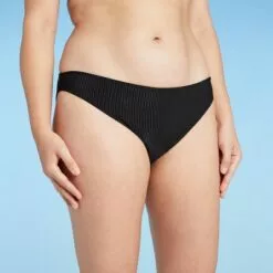 Women's Ribbed High Leg Extra Cheeky Bikini Bottom - Shade & Shore™ Black -Swimsuits Popular Store unnamed file 1274
