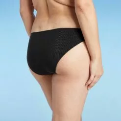 Women's Ribbed High Leg Extra Cheeky Bikini Bottom - Shade & Shore™ Black -Swimsuits Popular Store unnamed file 1275