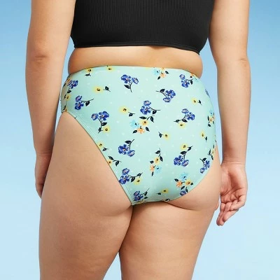 Women's High Cut Tie-Front Bikini Bottom - Sea Angel Green 6 Women's High Cut Tie-Front Bikini Bottom - Sea Angel Green - Image 4