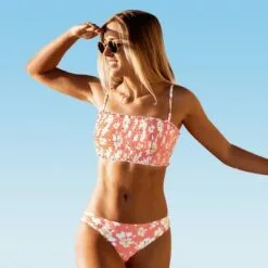 Women's Floral Bikini Sets Smocked Bandeau Low Waisted Two Piece Bathing Suit -Cupshe -Swimsuits Popular Store unnamed file 13