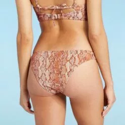 Women's High Leg Extra Cheeky Bikini Bottom - Shade & Shore™ Lurex Snake Print