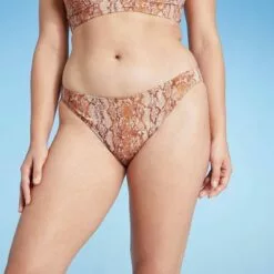 Women's High Leg Extra Cheeky Bikini Bottom - Shade & Shore™ Lurex Snake Print -Swimsuits Popular Store unnamed file 1307