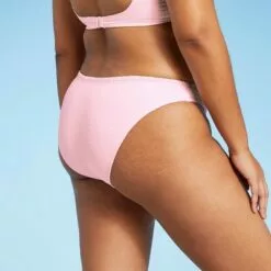 Juniors' Textured High Leg Scoop Bikini Bottom - Xhilaration™ Light Pink -Swimsuits Popular Store unnamed file 1326
