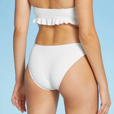 Juniors' Textured Cheeky Bikini Bottom - Xhilaration™ White 3 Juniors' Textured Cheeky Bikini Bottom - Xhilaration™ White