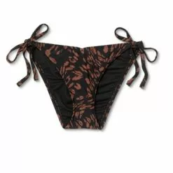 Women's Side-Tie Cheeky Bikini Bottom - Shade & Shore™ Black Animal Print -Swimsuits Popular Store unnamed file 1383