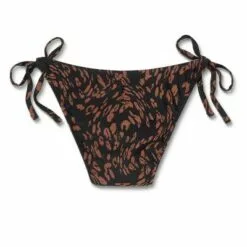 Women's Side-Tie Cheeky Bikini Bottom - Shade & Shore™ Black Animal Print -Swimsuits Popular Store unnamed file 1384