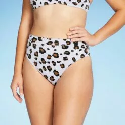 Juniors' Ribbed Cheeky High Leg High Waist Bikini Bottom - Xhilaration™ Multi Animal Print -Swimsuits Popular Store unnamed file 1433