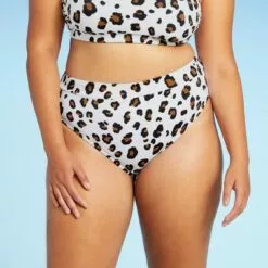 Juniors' Ribbed Cheeky High Leg High Waist Bikini Bottom - Xhilaration™ Multi Animal Print -Swimsuits Popular Store unnamed file 1442