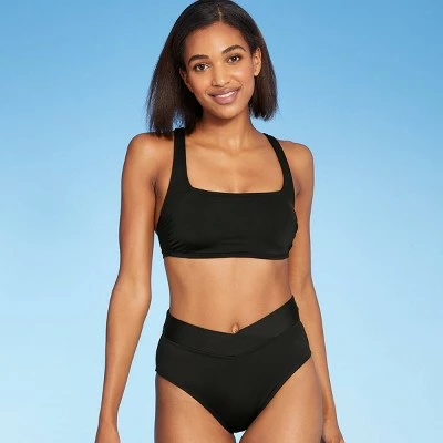 Women's High Waist V-Front Medium Coverage Bikini Bottom - Kona Sol™ Black 4 Women's High Waist V-Front Medium Coverage Bikini Bottom - Kona Sol™ Black - Image 2