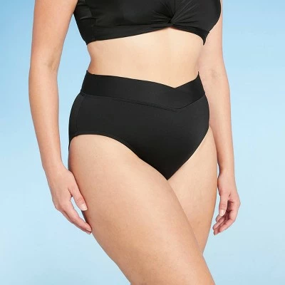 Women's High Waist V-Front Medium Coverage Bikini Bottom - Kona Sol™ Black 5 Women's High Waist V-Front Medium Coverage Bikini Bottom - Kona Sol™ Black - Image 3