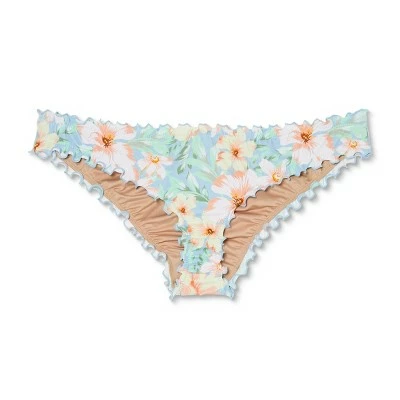 Women's Ruffle Cheeky Bikini Bottom - Shade & Shore™ Light Blue Floral 7 Women's Ruffle Cheeky Bikini Bottom - Shade & Shore™ Light Blue Floral - Image 5